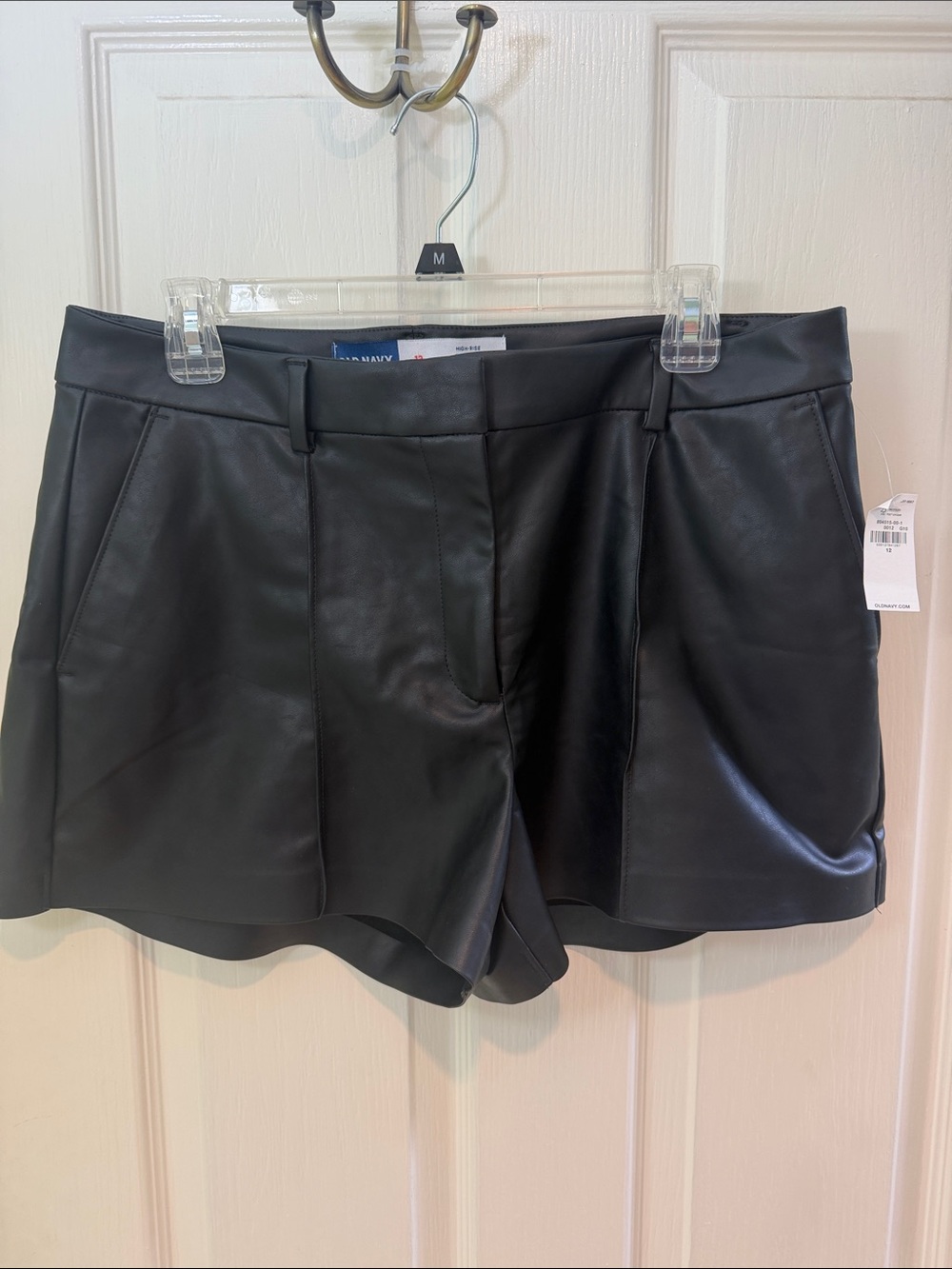 NWT High-Waist Faux Leather Black Women's Shorts